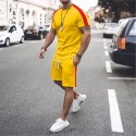 Men's Tracksuit Stripe Pocket Minimalist Crew Neck Color Block Sport Athleisure Clothing Suit Short Sleeve Lightweight Soft Sweat Out Leisure Sports Running Everyday Use Street Casual Athleisure