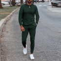 Men's Side Stripe Zipper Jacket Drawstring Waistband Tracksuit Casual Tracksuit Long Sleeve Running Jogging Athletic Sports Set Tracksuits Sweatshirt Joggers Color Block Sweatsuit 2 Pcs A266 Blue