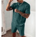Men's 2 Piece Set Drawstring Zipper Crew Neck Stripes Sport Athleisure Clothing Suit Short Sleeves Breathable Soft Comfortable Everyday Use Street Casual Athleisure Daily Activewear Outdoor