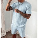 Men's 2 Piece Set Drawstring Zipper Crew Neck Stripes Sport Athleisure Clothing Suit Short Sleeves Breathable Soft Comfortable Everyday Use Street Casual Athleisure Daily Activewear Outdoor