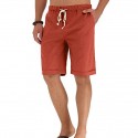 Men's Shorts Drawstring Pocket Linen Solid Color Sport Athleisure Bottoms Breathable Soft Comfortable Everyday Use Street Casual Daily Activewear Outdoor