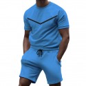 Men's Tracksuit Sweatsuit Drawstring Crew Neck Sport Athleisure Clothing Suit Short Sleeve Breathable Quick Dry Moisture Wicking Soft Running Jogging Casual Athleisure Activewear / Micro-elastic