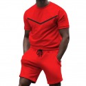 Men's Tracksuit Sweatsuit Drawstring Crew Neck Sport Athleisure Clothing Suit Short Sleeve Breathable Quick Dry Moisture Wicking Soft Running Jogging Casual Athleisure Activewear / Micro-elastic