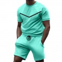 Men's Tracksuit Sweatsuit Drawstring Crew Neck Sport Athleisure Clothing Suit Short Sleeve Breathable Quick Dry Moisture Wicking Soft Running Jogging Casual Athleisure Activewear / Micro-elastic