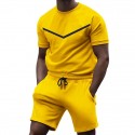 Men's Tracksuit Sweatsuit Drawstring Crew Neck Sport Athleisure Clothing Suit Short Sleeve Breathable Quick Dry Moisture Wicking Soft Running Jogging Casual Athleisure Activewear / Micro-elastic
