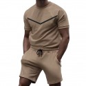 Men's Tracksuit Sweatsuit Drawstring Crew Neck Sport Athleisure Clothing Suit Short Sleeve Breathable Quick Dry Moisture Wicking Soft Running Jogging Casual Athleisure Activewear / Micro-elastic
