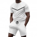 Men's Tracksuit Sweatsuit Drawstring Crew Neck Sport Athleisure Clothing Suit Short Sleeve Breathable Quick Dry Moisture Wicking Soft Running Jogging Casual Athleisure Activewear / Micro-elastic
