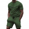 Men's Tracksuit Sweatsuit Drawstring Crew Neck Sport Athleisure Clothing Suit Short Sleeve Breathable Quick Dry Moisture Wicking Soft Running Jogging Casual Athleisure Activewear / Micro-elastic