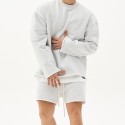 Men's Sweatshirt Running Shirt Long Sleeve Sweatshirt Winter Cotton Breathable Soft Fitness Running Walking Sportswear Solid Colored Black Grey Light Grey Activewear Micro-elastic