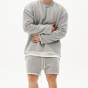 Men's Sweatshirt Running Shirt Long Sleeve Sweatshirt Winter Cotton Breathable Soft Fitness Running Walking Sportswear Solid Colored Black Grey Light Grey Activewear Micro-elastic