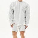 Men's Sweatshirt Running Shirt Long Sleeve Sweatshirt Winter Cotton Breathable Soft Fitness Running Walking Sportswear Solid Colored Black Grey Light Grey Activewear Micro-elastic