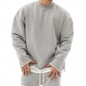 Men's Sweatshirt Running Shirt Long Sleeve Sweatshirt Winter Cotton Breathable Soft Fitness Running Walking Sportswear Solid Colored Black Grey Light Grey Activewear Micro-elastic