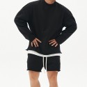 Men's Sweatshirt Running Shirt Long Sleeve Sweatshirt Winter Cotton Breathable Soft Fitness Running Walking Sportswear Solid Colored Black Grey Light Grey Activewear Micro-elastic