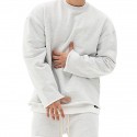 Men's Sweatshirt Running Shirt Long Sleeve Sweatshirt Winter Cotton Breathable Soft Fitness Running Walking Sportswear Solid Colored Black Grey Light Grey Activewear Micro-elastic