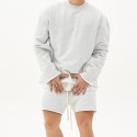 Men's Sweatshirt Running Shirt Long Sleeve Sweatshirt Winter Cotton Breathable Soft Fitness Running Walking Sportswear Solid Colored Black Grey Light Grey Activewear Micro-elastic