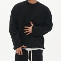 Men's Sweatshirt Running Shirt Long Sleeve Sweatshirt Winter Cotton Breathable Soft Fitness Running Walking Sportswear Solid Colored Black Grey Light Grey Activewear Micro-elastic