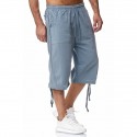Outdoors Cargo Shorts 3/4 Relaxed Fit Below Knee Multi-Pocket Capri Casual Loose Cotton Twill Beach Capri Pants(Army Green,XX-Large)