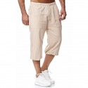 Outdoors Cargo Shorts 3/4 Relaxed Fit Below Knee Multi-Pocket Capri Casual Loose Cotton Twill Beach Capri Pants(Army Green,XX-Large)
