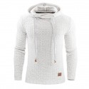 Men's Hoodie Jacquard Long Sleeve Top Street Casual Winter Cotton Warm Breathable Soft Everyday Use Sportswear Apricot Gray / Blue White Activewear / Athleisure