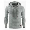 Men's Hoodie Jacquard Long Sleeve Top Street Casual Winter Cotton Warm Breathable Soft Everyday Use Sportswear Apricot Gray / Blue White Activewear / Athleisure