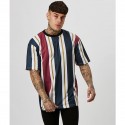 Men's Running Shirt Crew Neck Stripes Sport Athleisure Tee Tshirt Shirt Short Sleeve Breathable Moisture Wicking Soft Fitness Running Walking Jogging Exercise Athletic Athleisure Activewear
