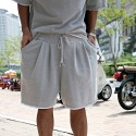 Men's Athleisure 2 Piece Suit Drawstring Pocket Crew Neck Solid Color Sport Athleisure Clothing Suit Short Sleeve Breathable Soft Comfortable Everyday Use Street Casual Daily Outdoor