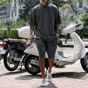 Men's Athleisure 2 Piece Suit Drawstring Pocket Crew Neck Solid Color Sport Athleisure Clothing Suit Short Sleeve Breathable Soft Comfortable Everyday Use Street Casual Daily Outdoor