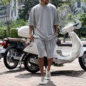 Men's Athleisure 2 Piece Suit Drawstring Pocket Crew Neck Solid Color Sport Athleisure Clothing Suit Short Sleeve Breathable Soft Comfortable Everyday Use Street Casual Daily Outdoor