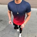 Men's Running Shirt Crew Neck Color Gradient Sport Athleisure Tee Tshirt Shirt Short Sleeve Breathable Quick Dry Moisture Wicking Soft Fitness Gym Workout Running Jogging Exercise Athletic Athleisure