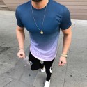 Men's Running Shirt Crew Neck Color Gradient Sport Athleisure Tee Tshirt Shirt Short Sleeve Breathable Quick Dry Moisture Wicking Soft Fitness Gym Workout Running Jogging Exercise Athletic Athleisure