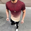 Men's Running Shirt Crew Neck Color Gradient Sport Athleisure Tee Tshirt Shirt Short Sleeve Breathable Quick Dry Moisture Wicking Soft Fitness Gym Workout Running Jogging Exercise Athletic Athleisure
