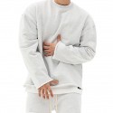 Men's Sweatshirt Tee / T-shirt Long Sleeve Top Street Casual Winter Cotton Warm Breathable Soft Everyday Use Sportswear Almond Black Grey Activewear / Athleisure