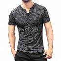 Men's Running Shirt V Neck Cotton Color Block Sport Athleisure Tee Tshirt Shirt Short Sleeve Breathable Quick Dry Moisture Wicking Soft Gym Workout Running Active Training Jogging Exercise Athletic