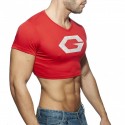 Men's Running Shirt Crop Top V Neck Cotton Graphic Patterned Sport Athleisure Tee Tshirt Shirt Short Sleeve Breathable Quick Dry Moisture Wicking Soft Fitness Running Walking Jogging Exercise