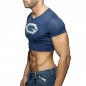 Men's Running Shirt Crop Top V Neck Cotton Graphic Patterned Sport Athleisure Tee Tshirt Shirt Short Sleeve Breathable Quick Dry Moisture Wicking Soft Fitness Running Walking Jogging Exercise