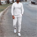 Men's 2 Piece Drawstring Pocket Shirt Collar Solid Color Sport Athleisure Clothing Suit Long Sleeve Breathable Soft Comfortable Everyday Use Street Casual Athleisure Daily Activewear / Stretchy