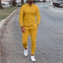 Men's 2 Piece Drawstring Pocket Shirt Collar Solid Color Sport Athleisure Clothing Suit Long Sleeve Breathable Soft Comfortable Everyday Use Street Casual Athleisure Daily Activewear / Stretchy