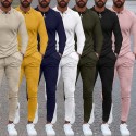 Men's 2 Piece Drawstring Pocket Shirt Collar Solid Color Sport Athleisure Clothing Suit Long Sleeve Breathable Soft Comfortable Everyday Use Street Casual Athleisure Daily Activewear / Stretchy