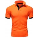 Men's Golf Shirt Color Block Turndown Daily Casual Street Sports Button-Down Short Sleeve Tops  Classic Black / Red White Black / Summer Comfortable Quick dry