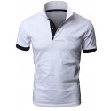 Men's Golf Shirt Color Block Turndown Daily Casual Street Sports Button-Down Short Sleeve Tops  Classic Black / Red White Black / Summer Comfortable Quick dry