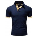 Men's Golf Shirt Color Block Turndown Daily Casual Street Sports Button-Down Short Sleeve Tops  Classic Black / Red White Black / Summer Comfortable Quick dry