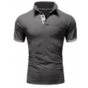 Men's Golf Shirt Color Block Turndown Daily Casual Street Sports Button-Down Short Sleeve Tops  Classic Black / Red White Black / Summer Comfortable Quick dry