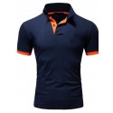 Men's Golf Shirt Color Block Turndown Daily Casual Street Sports Button-Down Short Sleeve Tops  Classic Black / Red White Black / Summer Comfortable Quick dry