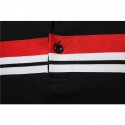 Men's Golf Shirt Striped Button Down Collar Black Navy Blue Casual Daily Tops Fashion Casual