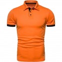Men's Golf Shirt Solid Color Turndown White Black Gray Orange Red Short Sleeve Street Daily Button-Down Tops Fashion Casual Comfortable / Beach