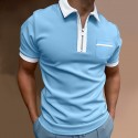 Men's Golf Shirt Solid Colored Turndown Gym Tennis shirts Causal Daily Outdoor Patchwork Short Sleeve Tops Designer Punk & Gothic Sports Wine Black Red White Summer Comfortable
