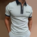 Men's Golf Shirt Solid Colored Turndown Gym Tennis shirts Causal Daily Outdoor Patchwork Short Sleeve Tops Designer Punk & Gothic Sports Wine Black Red White Summer Comfortable