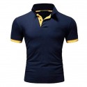 Men’s Golf Shirt Elasticity Business Casual Daily Street Shirts Basic Workout Henley Shirts Slim Fit Soft Summer Undershirts Short Sleeve Solid Button Down Color Shirts Quick Dry Outdoor Sports