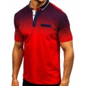 Men's Golf Shirt Tennis Shirt Color Block Collar Shirt Collar White Black Red Short Sleeve Casual Daily Patchwork Slim Tops Cotton Basic Streetwear
