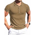 Men's Golf Shirt Plain Striped Solid Color Classic Collar Casual Daily Short Sleeve Tops Business Simple Casual Classic White Black Light gray / Summer Comfortable Lightwight Quick dry